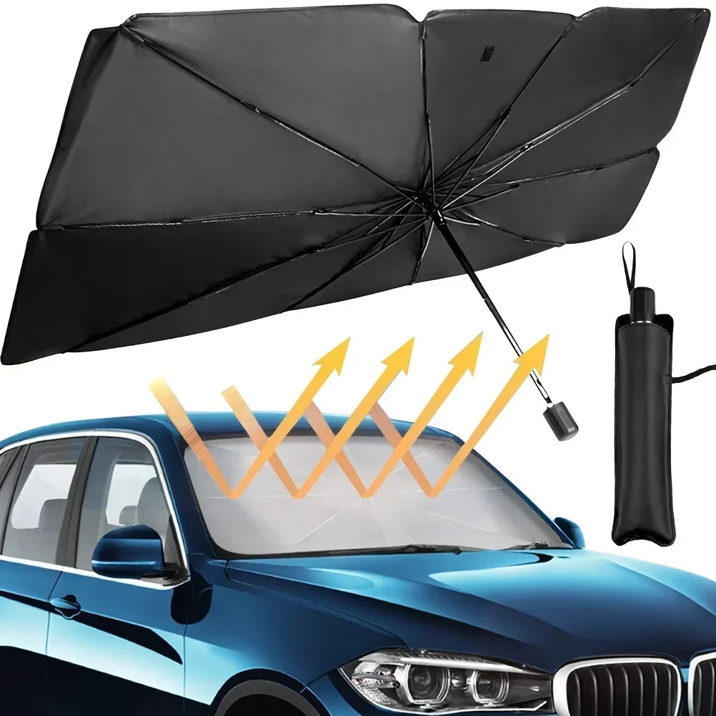 Portable Foldable Car Windshield Sunshade Protects From Sun