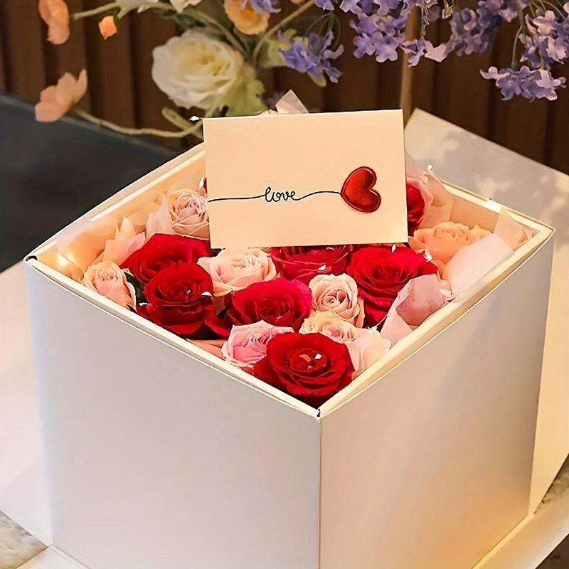 Flying Butterfly Spray Flower Gift Box Double Layer Design Surprise Birthday Explosion Gift Box Double Layer Open Bouncing Box 2