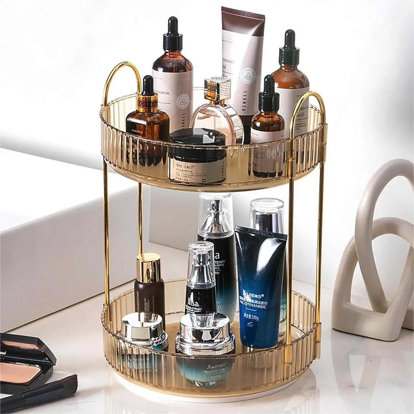 Rotating Makeup Organizer Vanity 360 Spin High Capacity