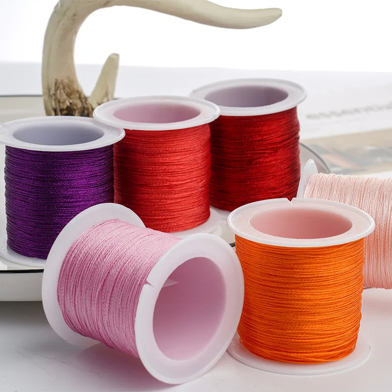 0.4mm 50m Nylon Gold Silver Thread Jewelry Cord Wire For DIY Bracelet Beading Making Needlework Material Craft Accessory Supply