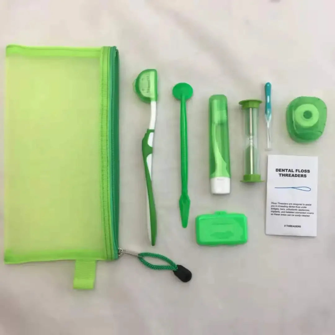 8pcs/set Oral Cleaning Care Dental Teeth Orthodontic Kits Whitening Tool Portable Outdoor Suit Interdental BrushOral Care