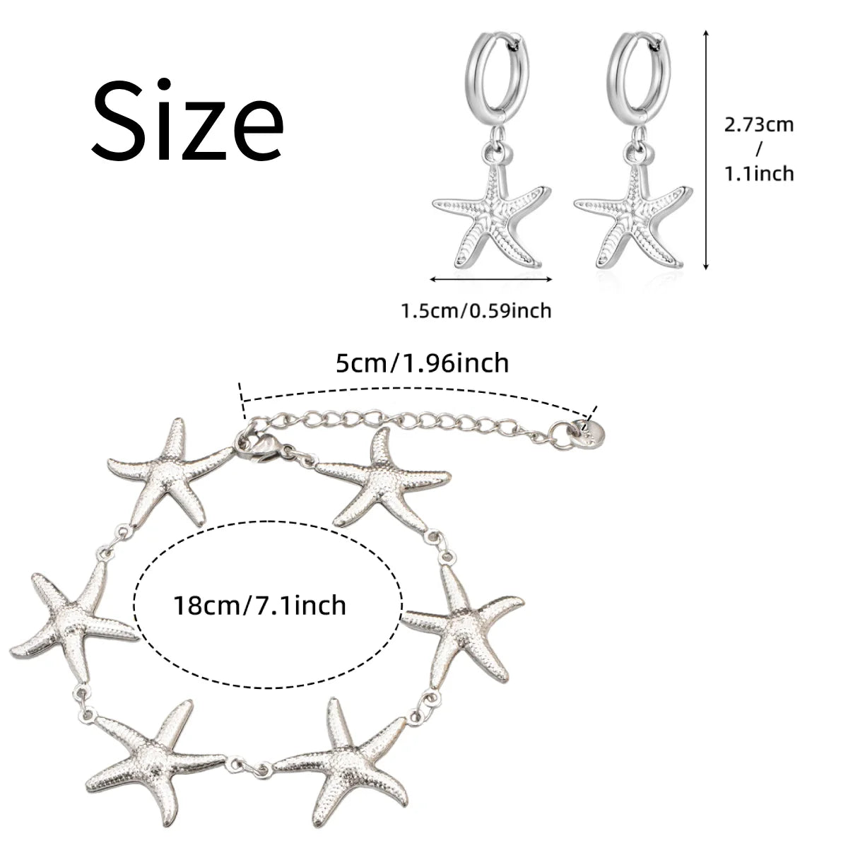 2025 New Gold Color Stainless Steel Starfish Bracelet for Women - Cute Adjustable Jewelry, Hypoallergenic Gift for Girls