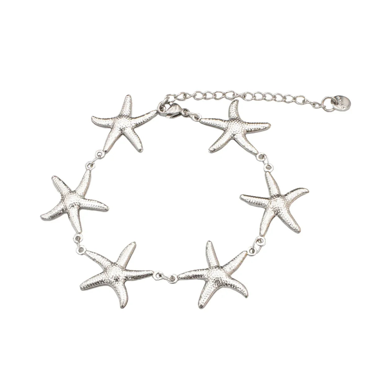 2025 New Gold Color Stainless Steel Starfish Bracelet for Women - Cute Adjustable Jewelry, Hypoallergenic Gift for Girls