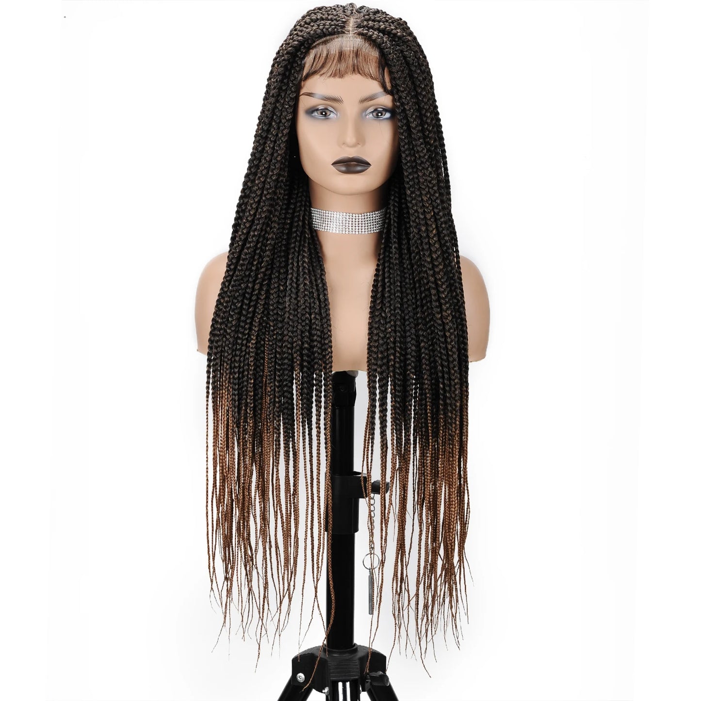 36" Full Lace Braided Wigs Synthetic Hair Box Braids Lace Front Wigs Knotless Braided Wigs For Black Women Braiding Wigs African