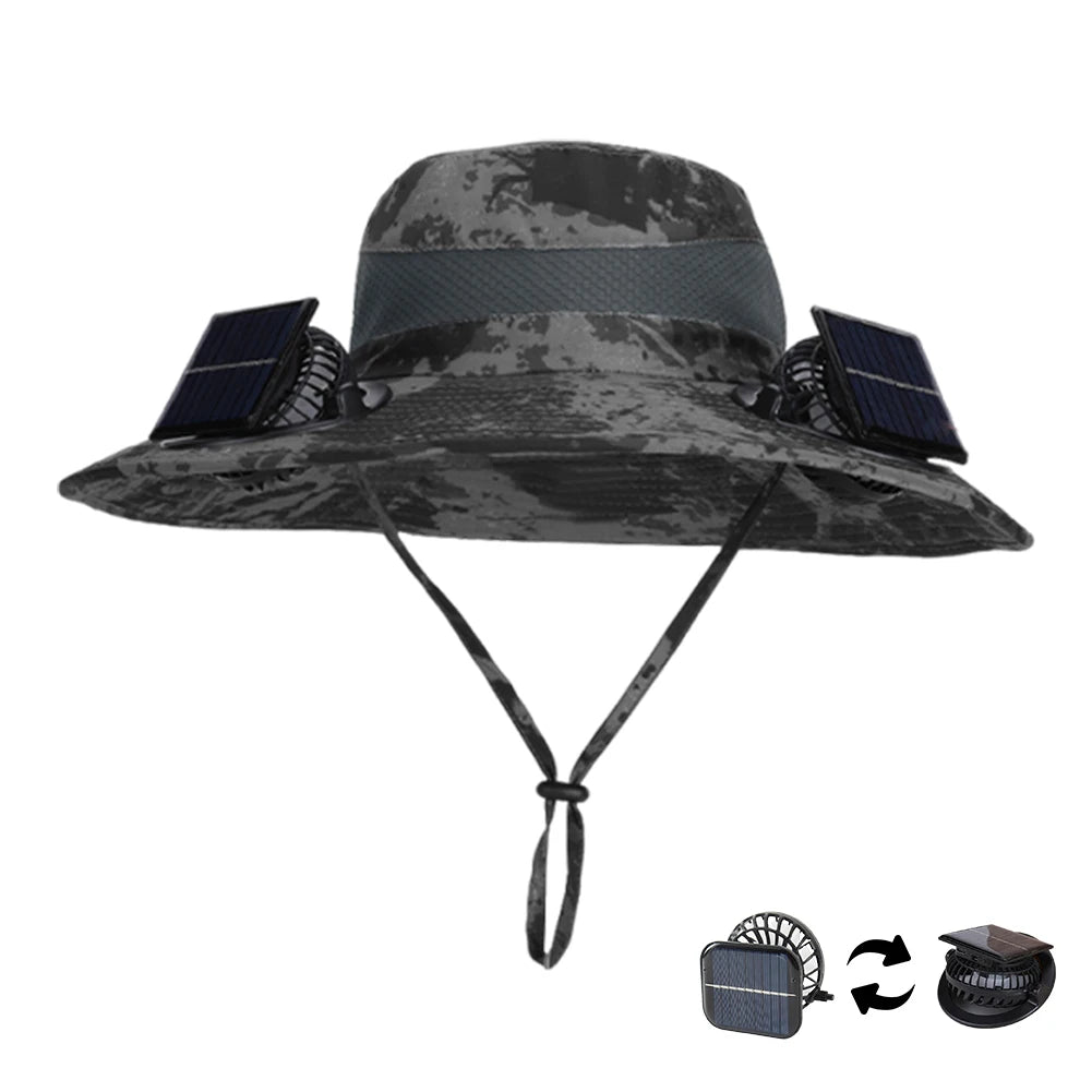 Sunshade Fishing Hat Quick-Dry Large Edge Cooling Hat 3 Modes Outdoor Drawstring Fishing Hat for Outdoor Riding Hiking Fishing