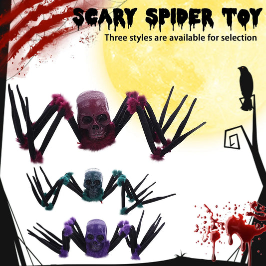 Halloween Decoration Horror Giant Spider Decoration With Glowing Eyes Crawling With Sound Effects Suitable For Indoor Outdoor