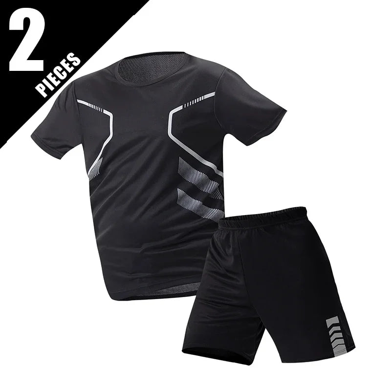 1/2/4Pcs Men's Summer Solid Color Mix And Match Short-sleeved Young Men's Loose Quick-drying Sports Running Shirt Middle-aged T-