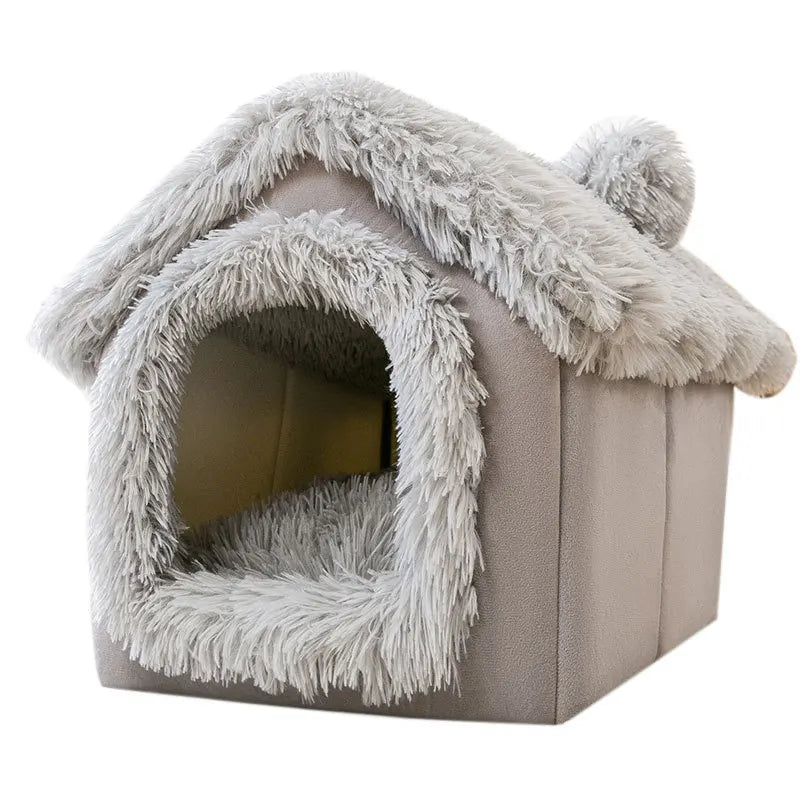 Dog Kennel Indoor Soft Comfortable Puppy House Removable Small Dog Bed Cave Winter Warm Pet Sleeping Mat Portable