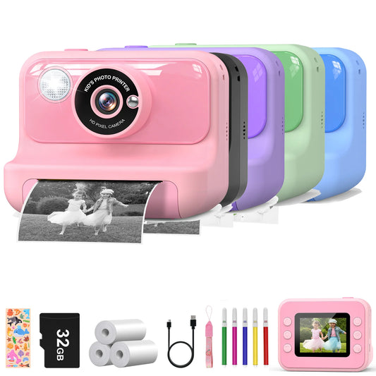 Kids Camera Instant Print 1080P HD Thermal Printing Camera 2.4 Inch Mini Digital Camera Toy For Toddle