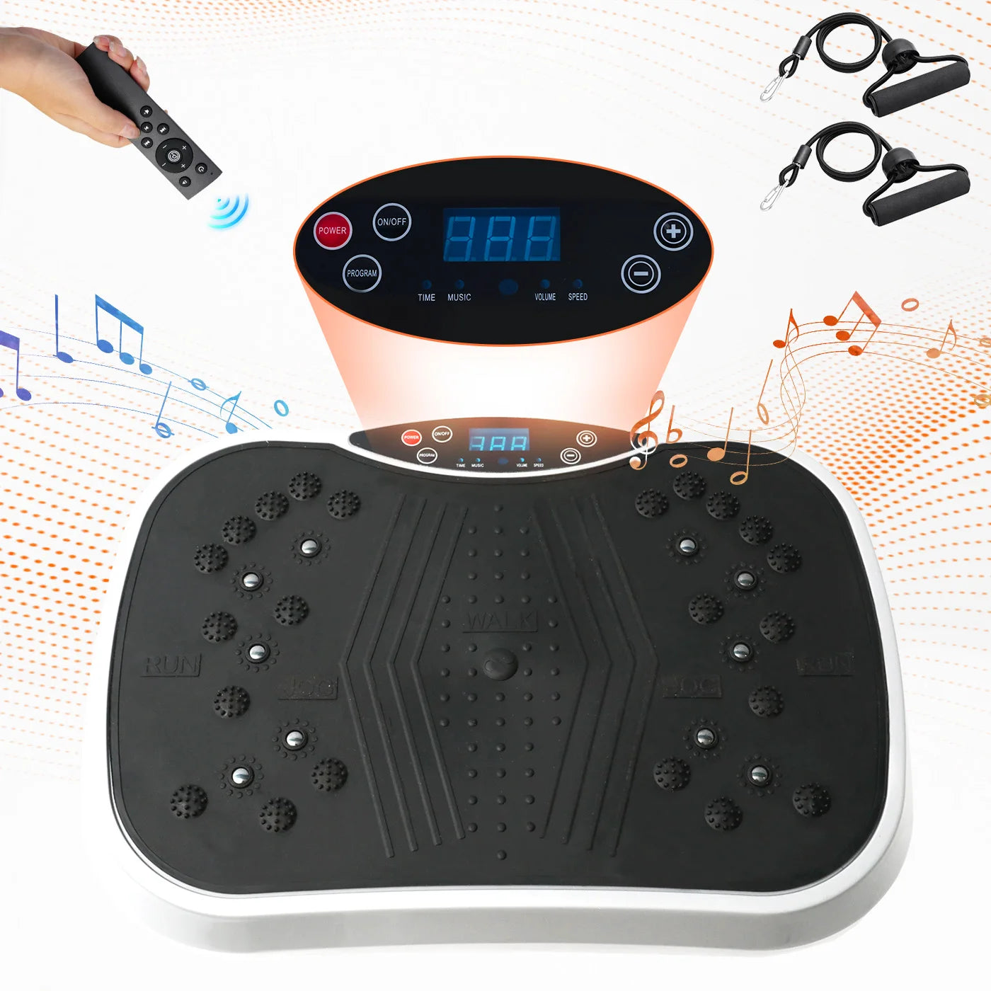 Vibration Plate Exercise Machine Portable Fat-Burning Machine Weight Loss 220 lbs Full-Body Workout Shaker BT Remote Control