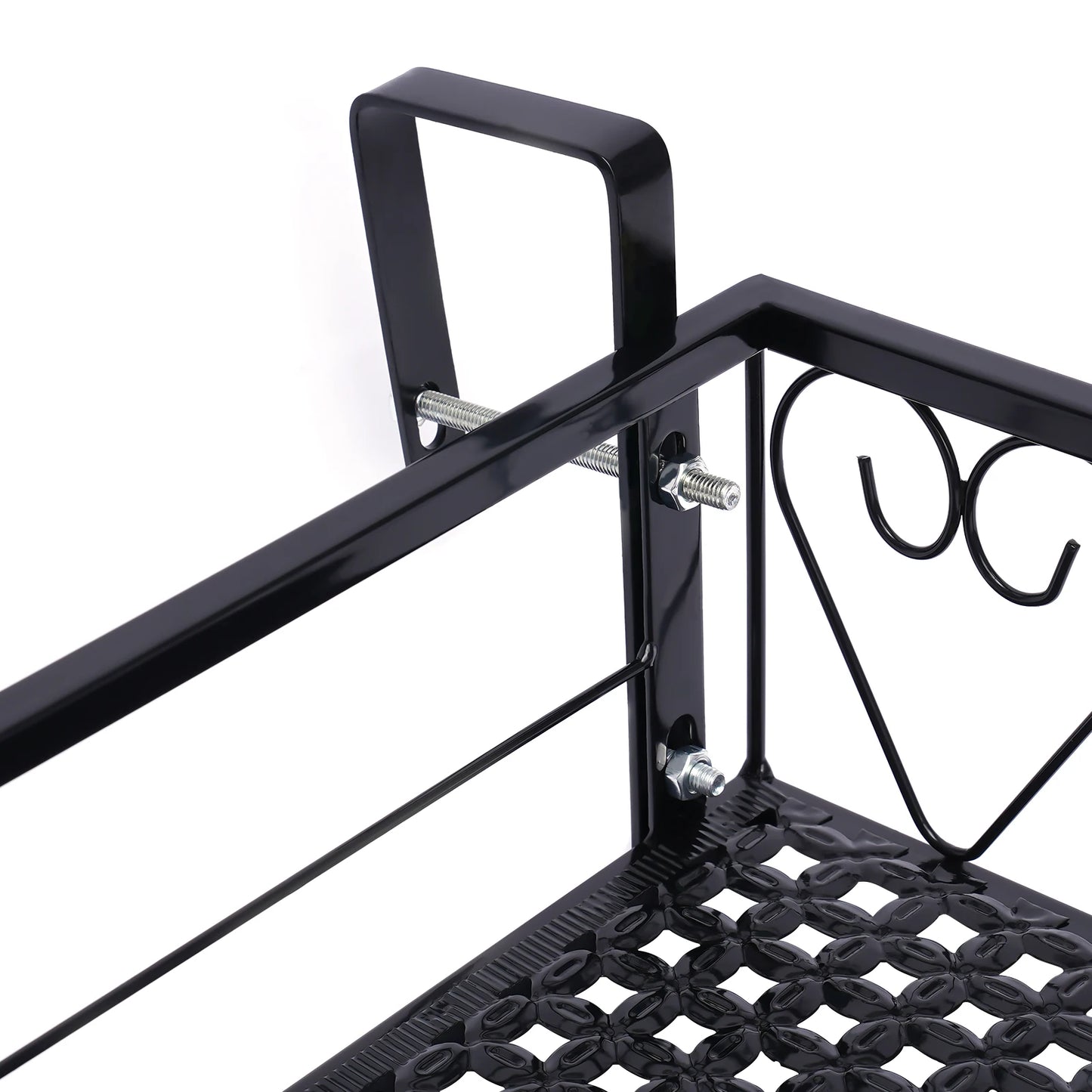 Balcony Hanging Planter Stand, Open Design, 22.05 lbs, Patio Railing Shelf Herb Pots Support for Decks, Porches, Balconies