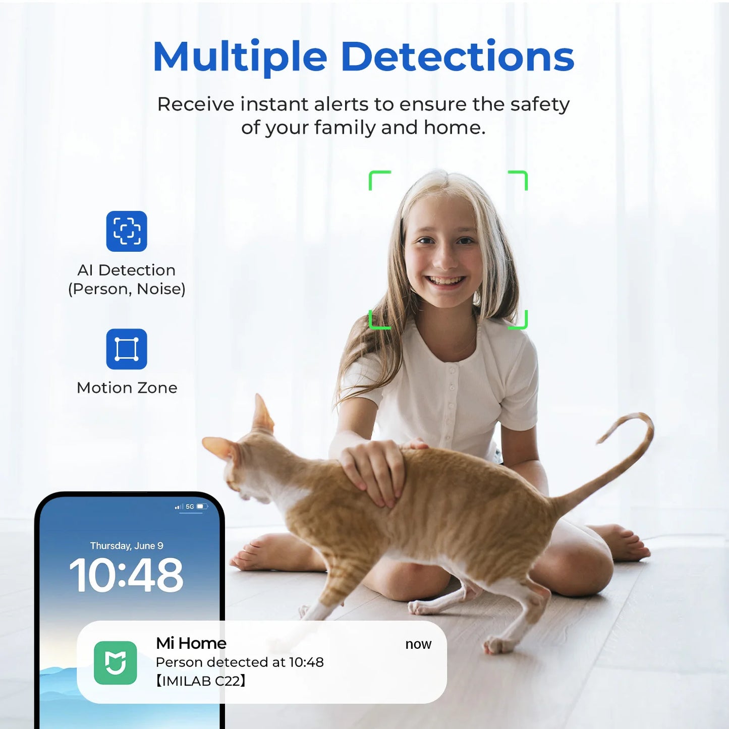 IMILAB C22 3K Security Indoor Camera - 360° View Home Camera with Color Night Vision for Baby/Pet Monitor WiFi6 AI Detection