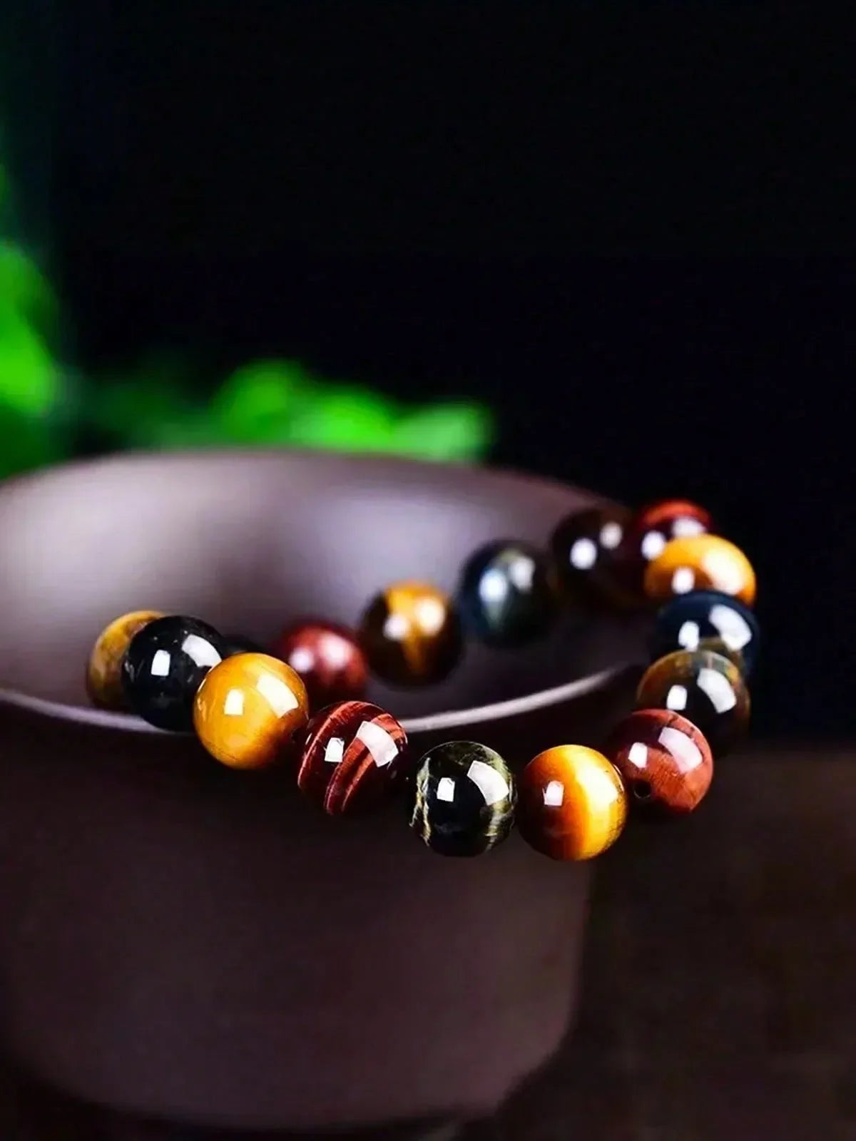 Natural Colorful Tiger Eye Stone Bracelet Cat Eye Stone Bracelet is a great gift for both men and women