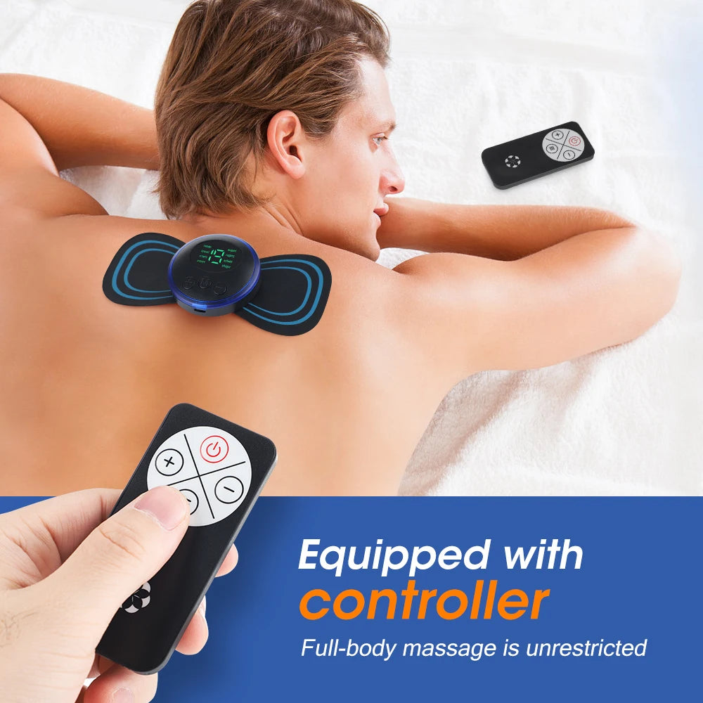 5Pcs Mini Portable Electric Massage Sticker EMS Pulse Neck Massager Relief Muscle Pain and Soreness for Shoulder Leg Arms Cervic