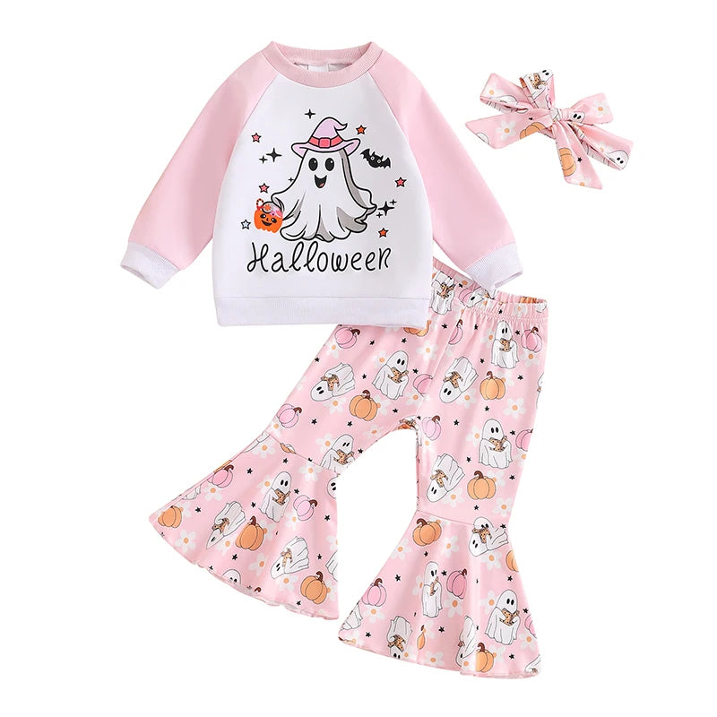 Toddler Boys Outfit Pumpkin Patch Graphic Tee with Jogger Pants and Beanie Hat Halloween Costume Set for Kids