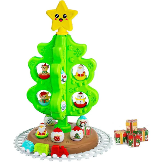 My First Christmas Tree for Toddlers: Interactive Christmas Tree Toy Set with DIY Train Set and Tracks 18 Colorful Decorations