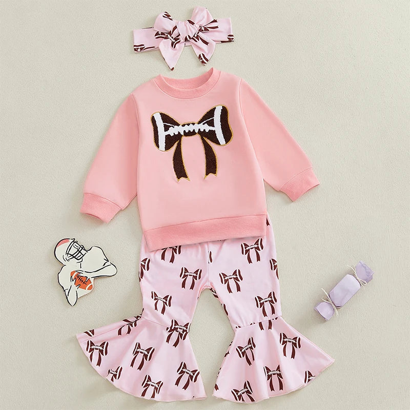 Toddler Girls Winter Set Ruffle Sleeve Sweater with Leggings and Matching Headband Cute Outfit for Cold Weather