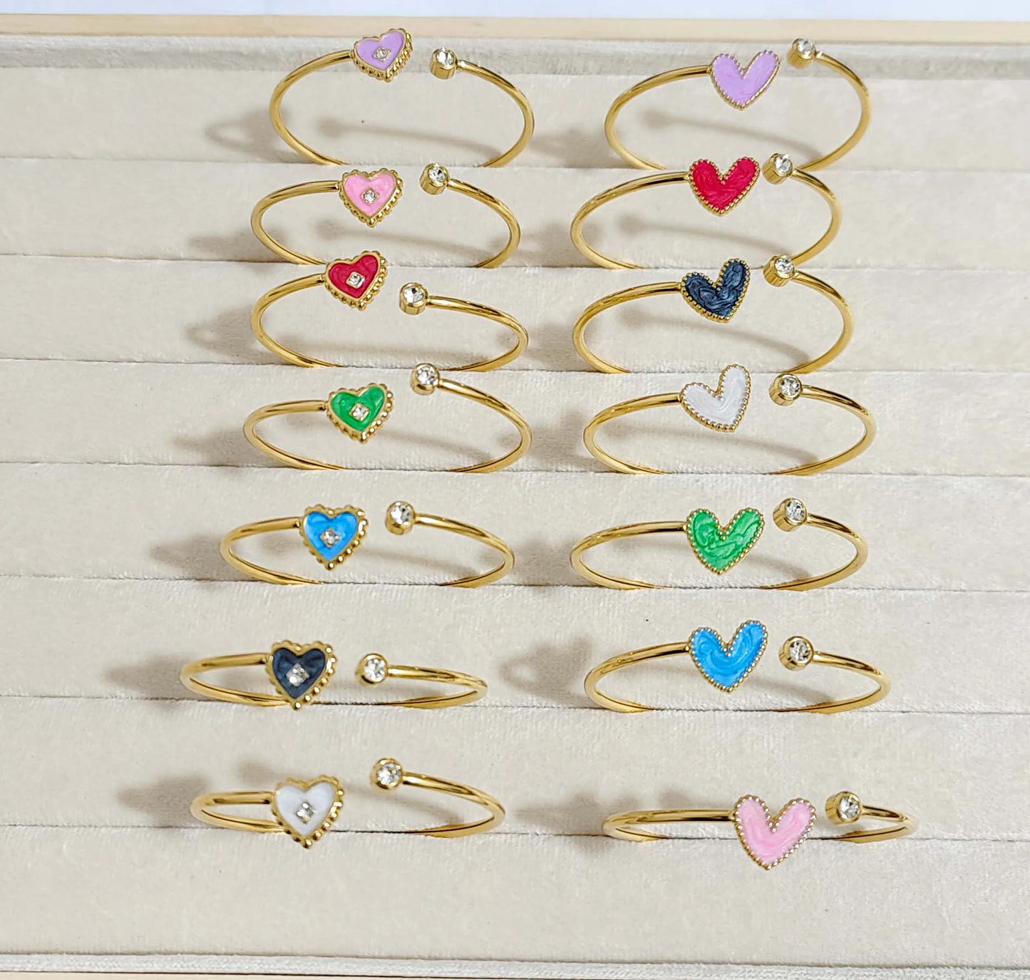 Stainless steel glaze drop bracelet set combination ins wind diamond female fashion Joker advanced hand jewelry.