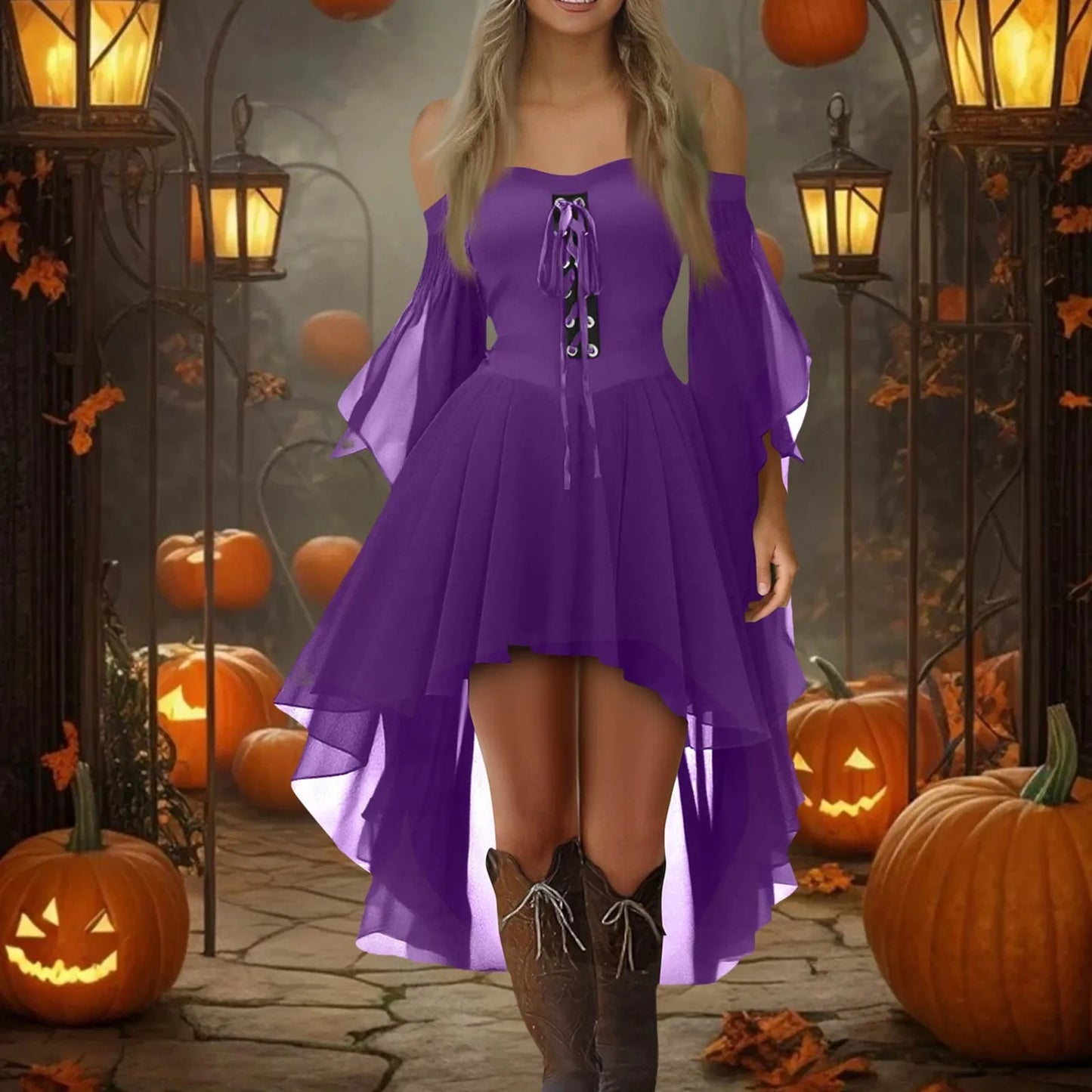 Women Casual Plus Size Cold Shoulder Dress Solid Color Chiffon Butterfly Sleeve Gothic Dress Elegant Women'S Dresses For Party