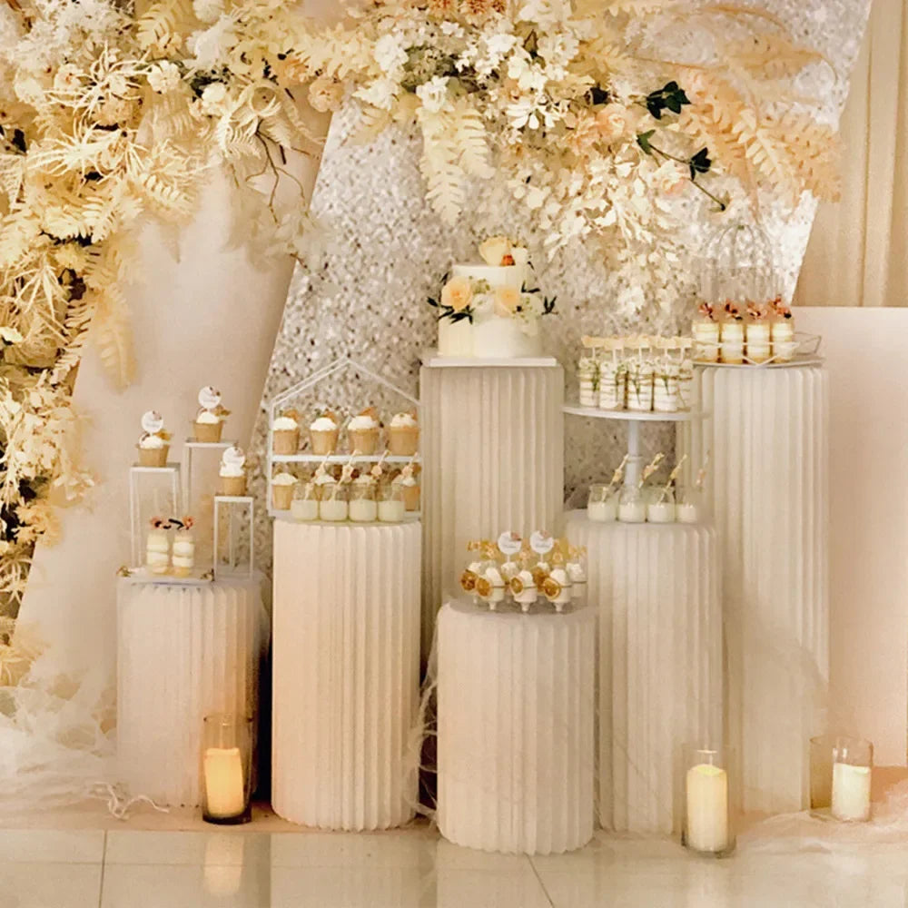 Cylindrical Paper Folding Festival Decoration Background Ornament Wedding Cake Stand Dessert Table Birthday Party Ramadan Decora