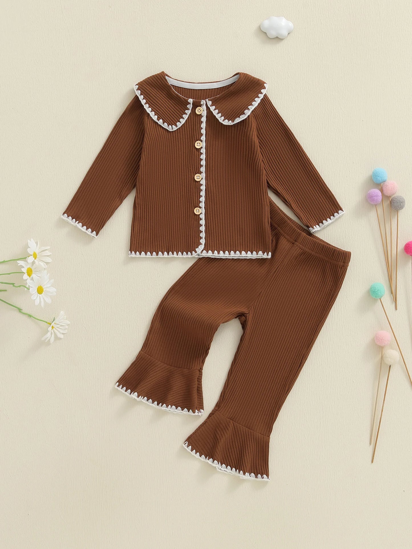 Cute Baby Girl Autumn Clothes Ruffle Sleeve Floral Print Top Bowknot Suspender Skirt 2 Piece Outfit Set for Toddler