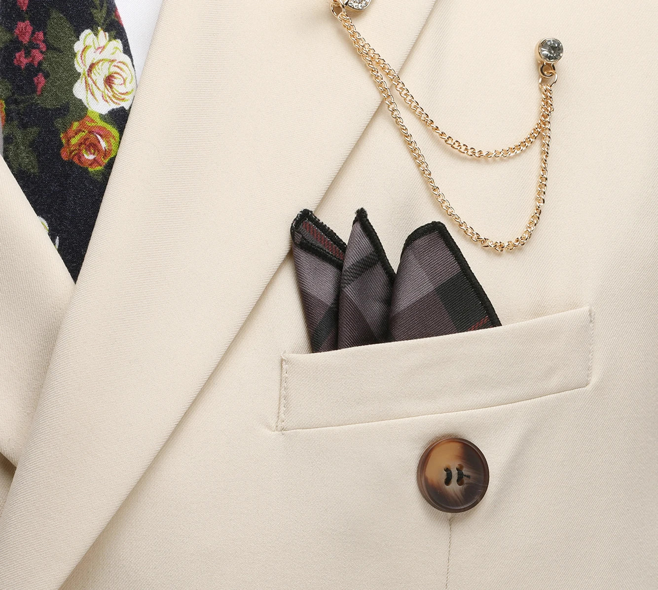 The latest men's solid color suit two-piece set with lapel collar and double breasted buttons for four seasons, men's business s