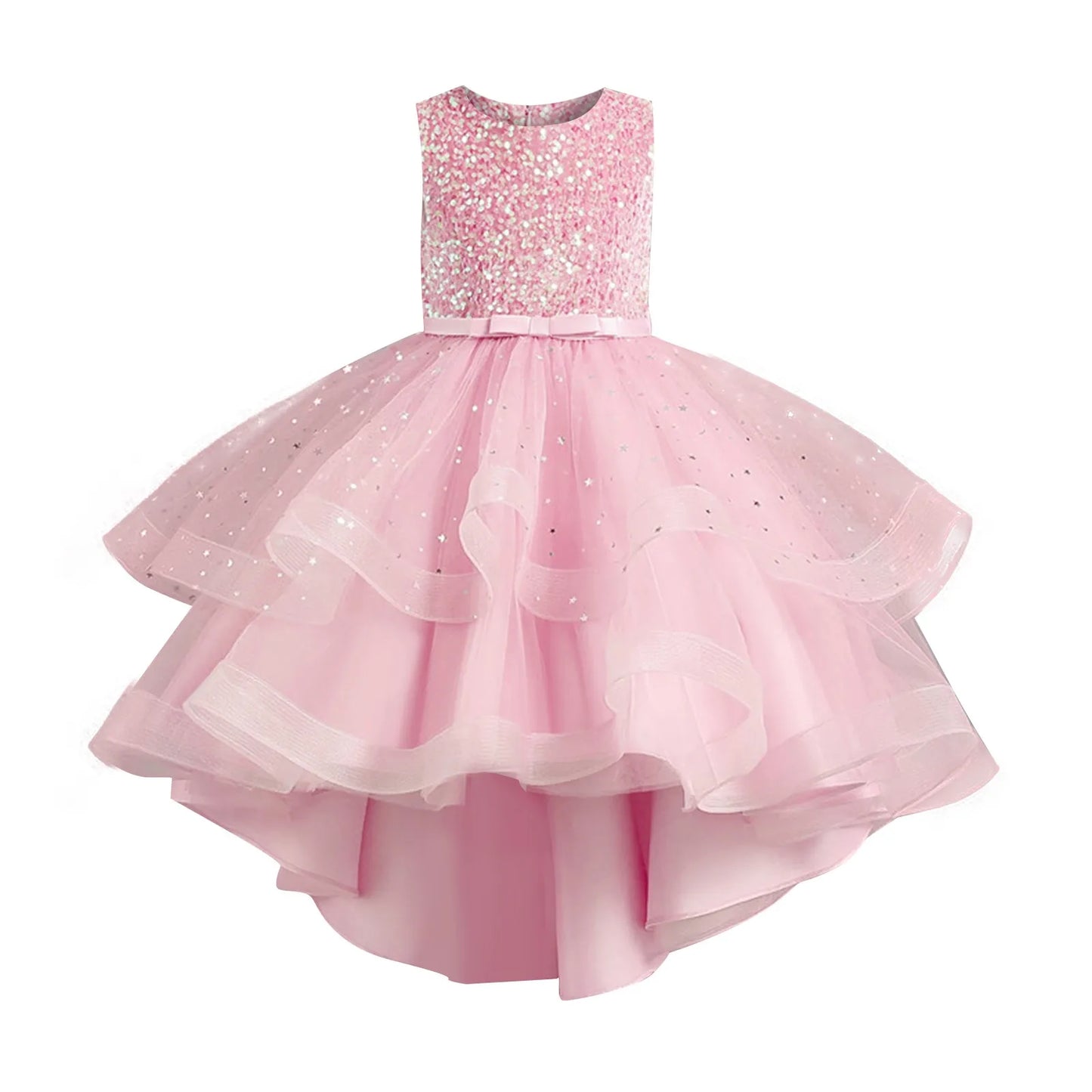 Beautiful Little Girls Ruffled Tiered Birthday Wedding Party Ball Gowns Flower Girl Formal Toddler Cupcake Pageant Dress