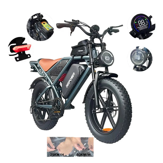 1000W 48V 60AH Adult Ebike Electric Bike Mountain Max 55KM/H Speed 20Inch Fat Tire Cycling Bicycle Electric Bicycle Off-road