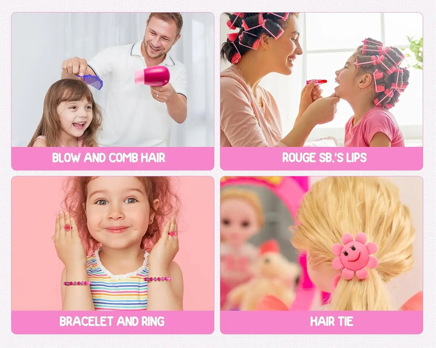 Vanity Makeup Table Toy with Adjustable Mirror, Comfortable Seat, Electronic Organ, Lights for Little Girls Toddler Vanity Set