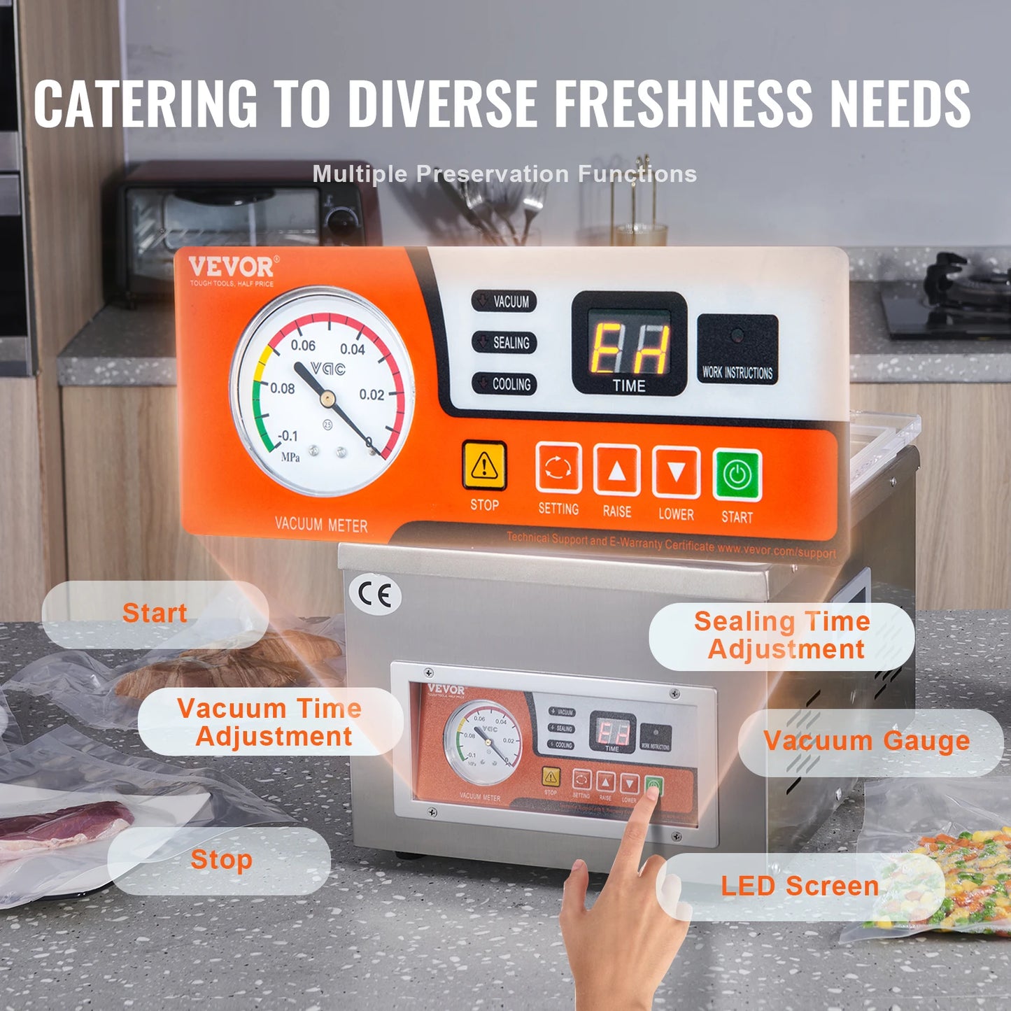 SucceBuy DZ260A Chamber Vacuum Sealer 15.7 Inch Length