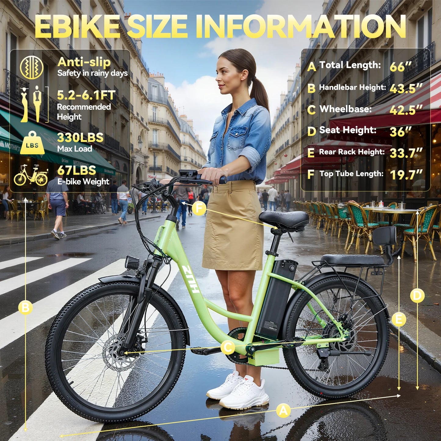 Electric Bicycle for Adults, 750W Motor,48V 13Ah Battery,20MPH 50 Miles Electric Bike,24Inch Tire E-bike