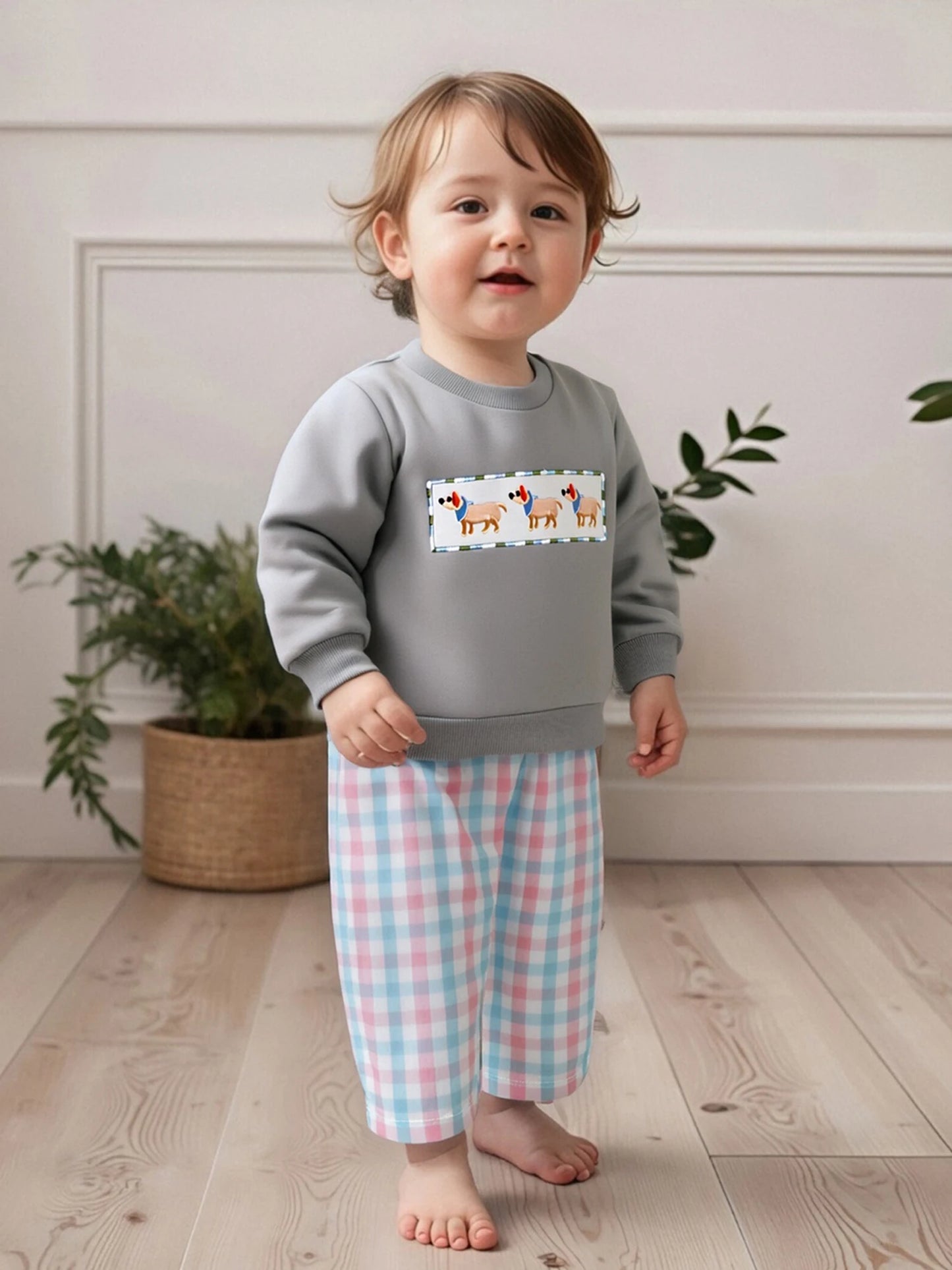 2Pcs Baby Girl Winter Outfit Long Sleeve Hooded Bear Print Jacket with Fleece Lined Leggings Set for Cold Weather