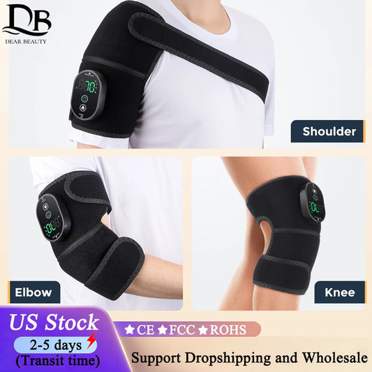 US Stock Knee Shoulder Elbow Vibration Massager Multifunctional Heating Knee Massager Knee Brace Protecter Heated Knee Leg Pad