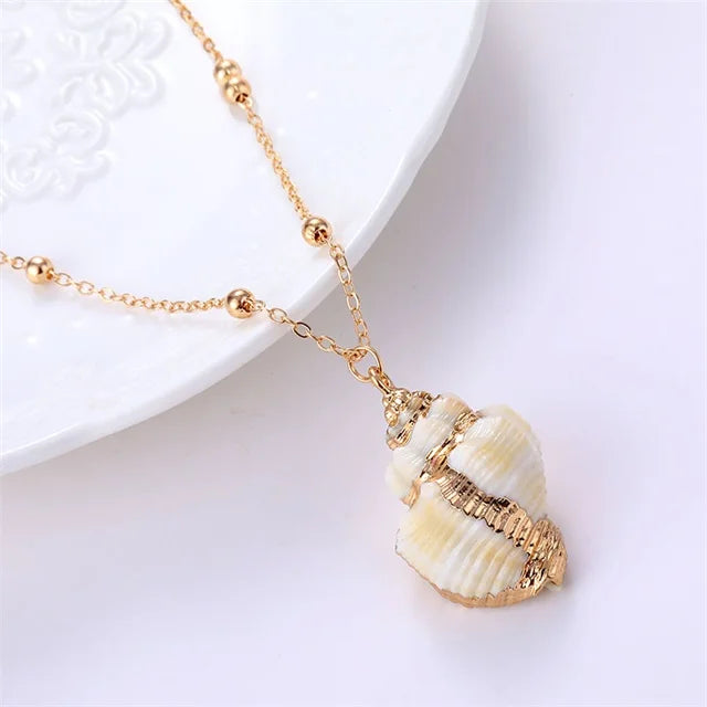 Hot 2019 Bohemia Conch Shells Necklace Sea Beach Pendant Necklace For Women Female Cowrie Summer Party Gift Jewelry