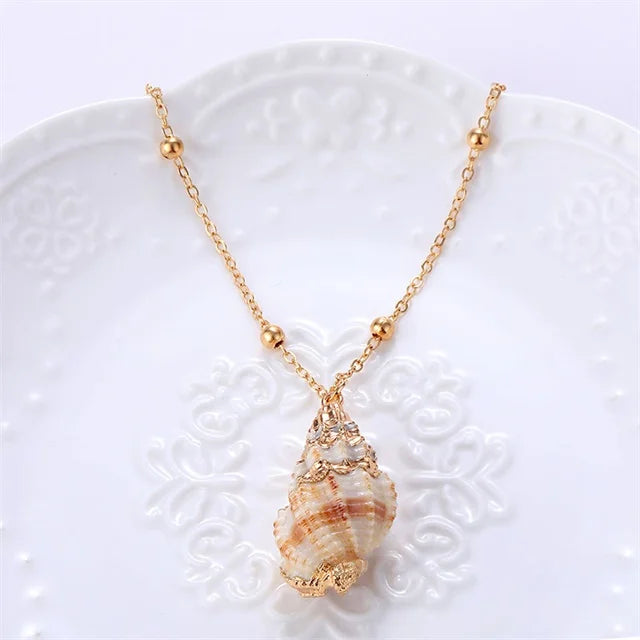 Hot 2019 Bohemia Conch Shells Necklace Sea Beach Pendant Necklace For Women Female Cowrie Summer Party Gift Jewelry