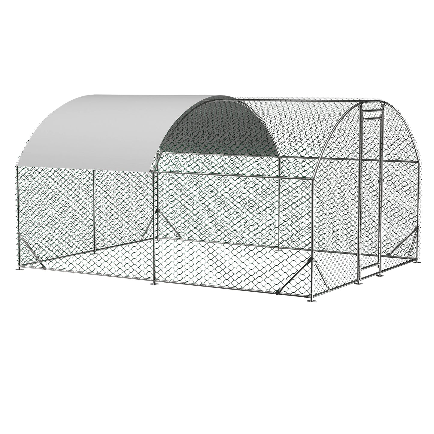 Metal Chicken Coop Walk In Run With Waterproof UV Cover