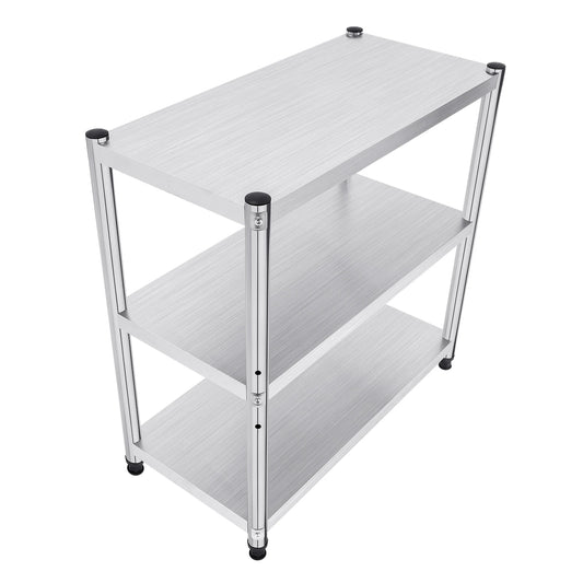 80×40×80cm 3 Layers Adjustable Stainless Steel Stand 201 Stainless Steel Shelf Space-saving Storage Metal Shelf for kitchens