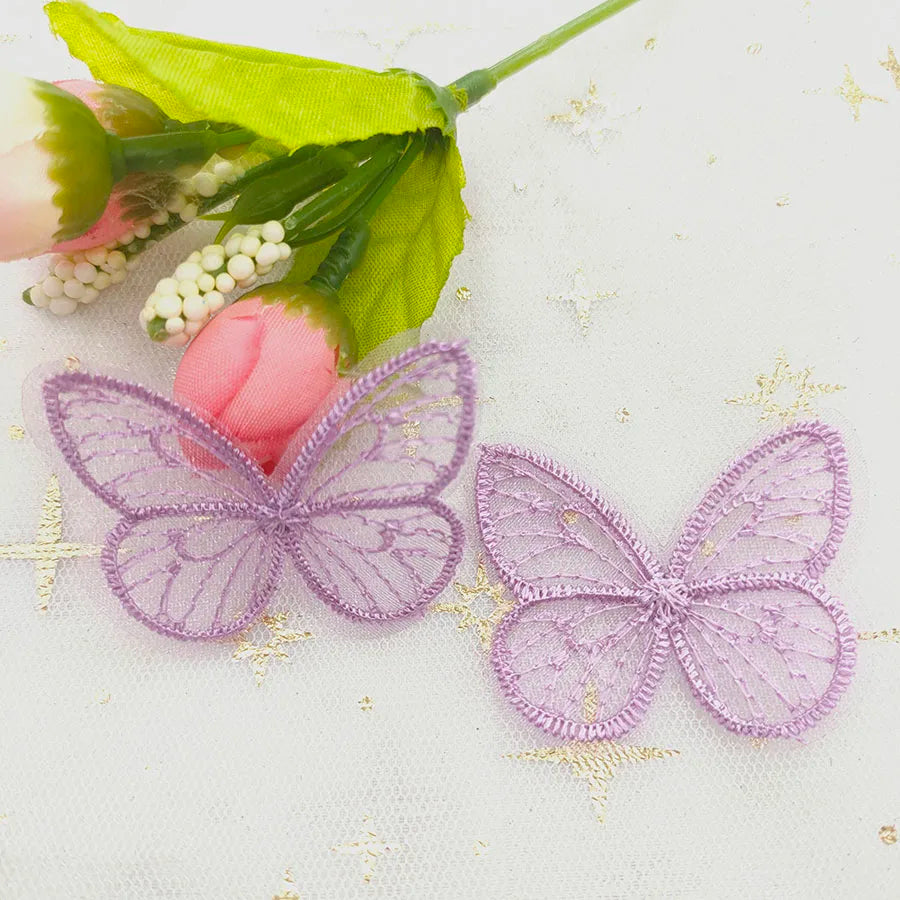 Embroidered mesh butterfly cloth patches Appliques for Clothes Sewing Supplies DIY Hair Clip Accessories