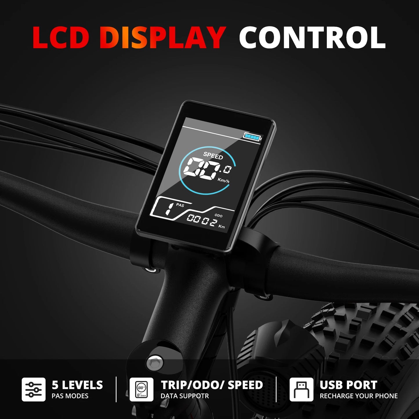 AMYET EB26 Electric Bike for Adults 1000W Electric Bicycle 48V 15AH E Bike 26" Fat Tire Mountain 31mph Dual Shock Absorber Ebike