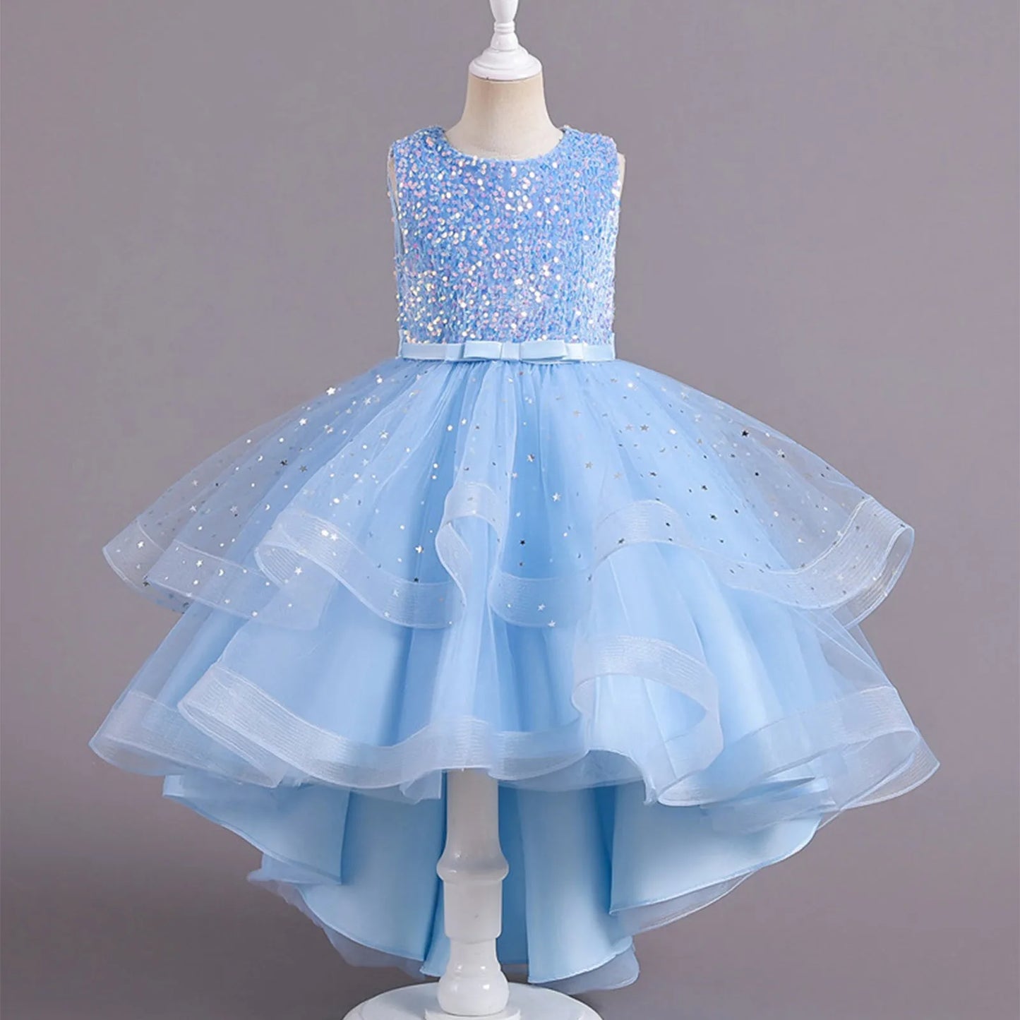 Beautiful Little Girls Ruffled Tiered Birthday Wedding Party Ball Gowns Flower Girl Formal Toddler Cupcake Pageant Dress