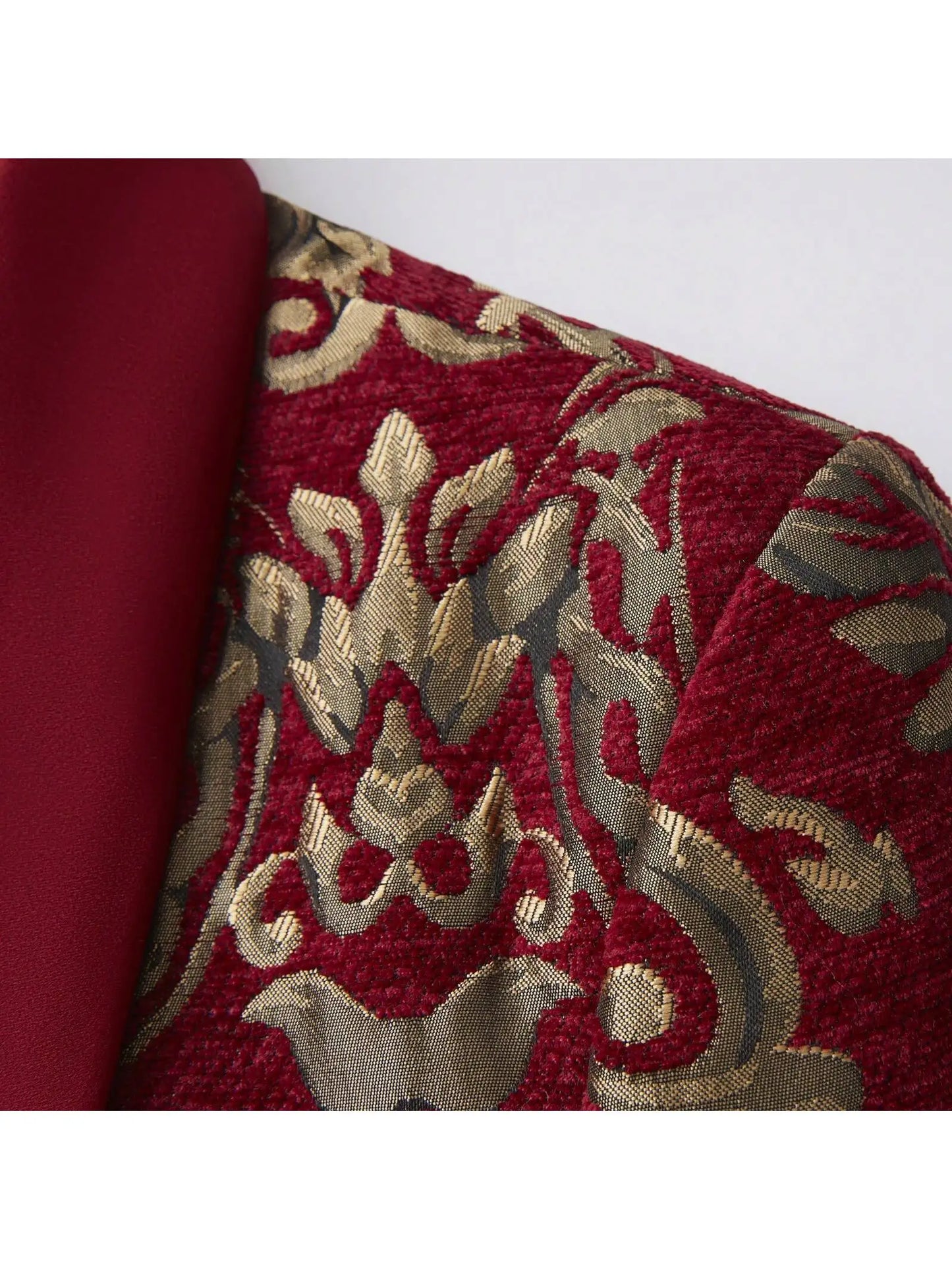 Mens Suit Jacquard Silm Fit 2-Piece Shawl Lapel Tuxedo Wedding Party Prom Suit Set