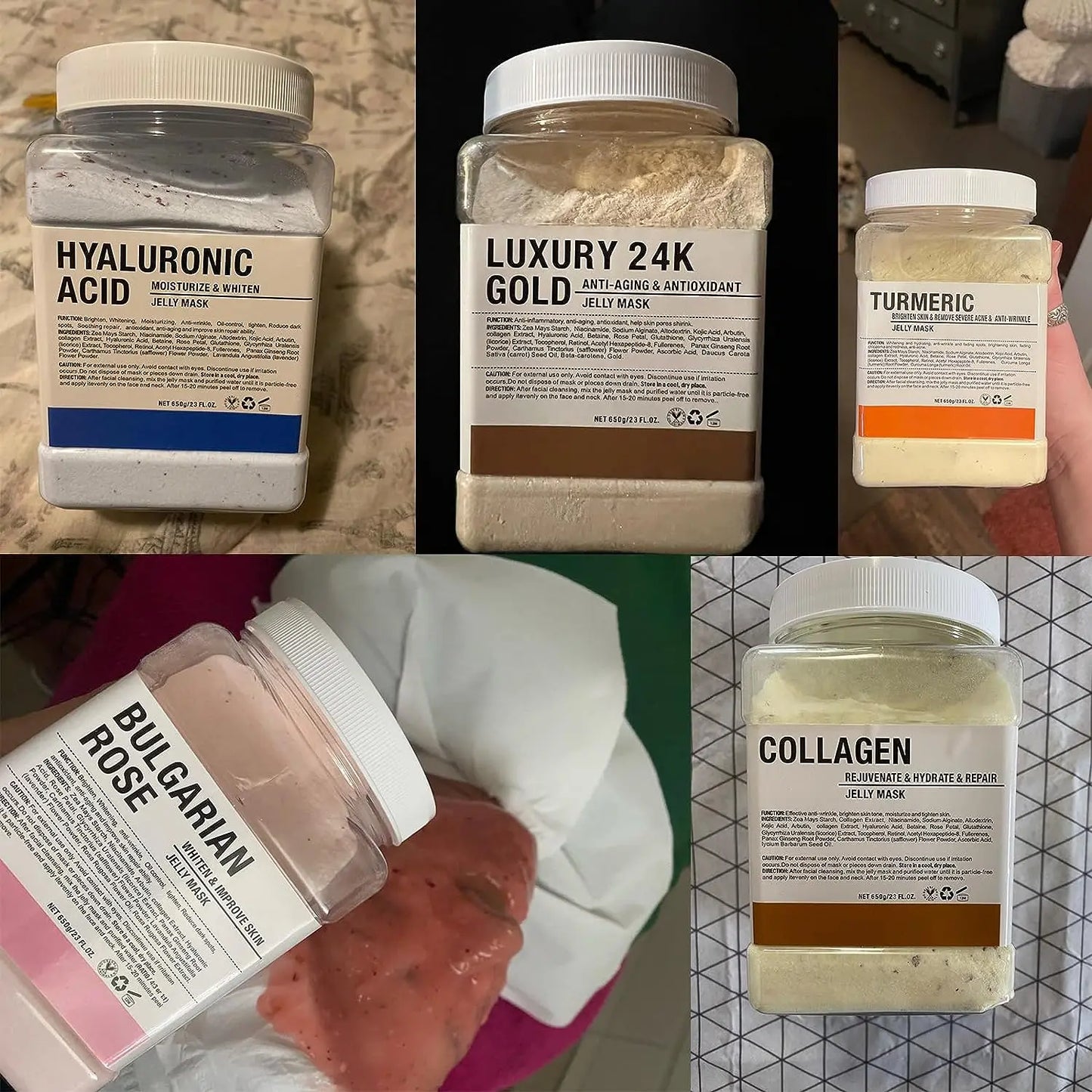 6PCS Jelly Mask Powder Wholesale 650G Professional  Masks Beauty Salon Use Facial Skin Care Products