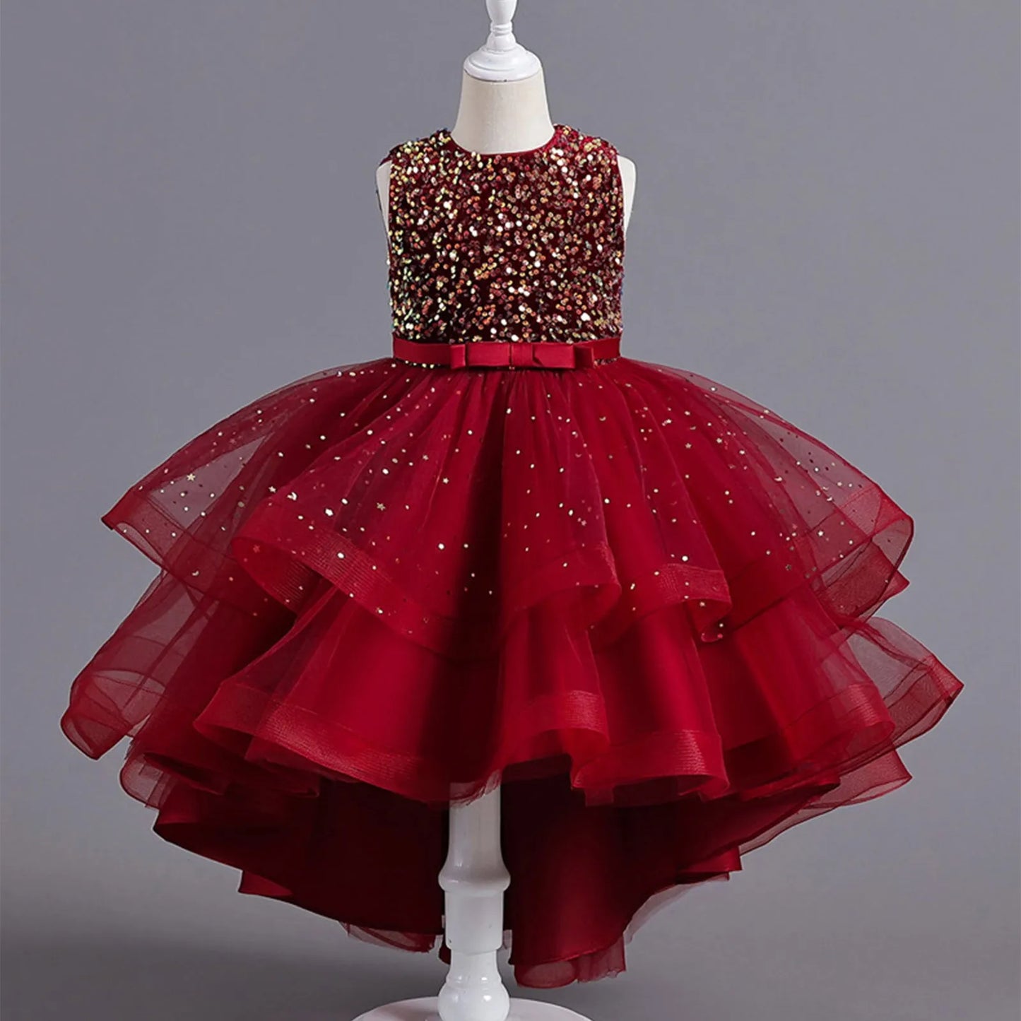 Beautiful Little Girls Ruffled Tiered Birthday Wedding Party Ball Gowns Flower Girl Formal Toddler Cupcake Pageant Dress