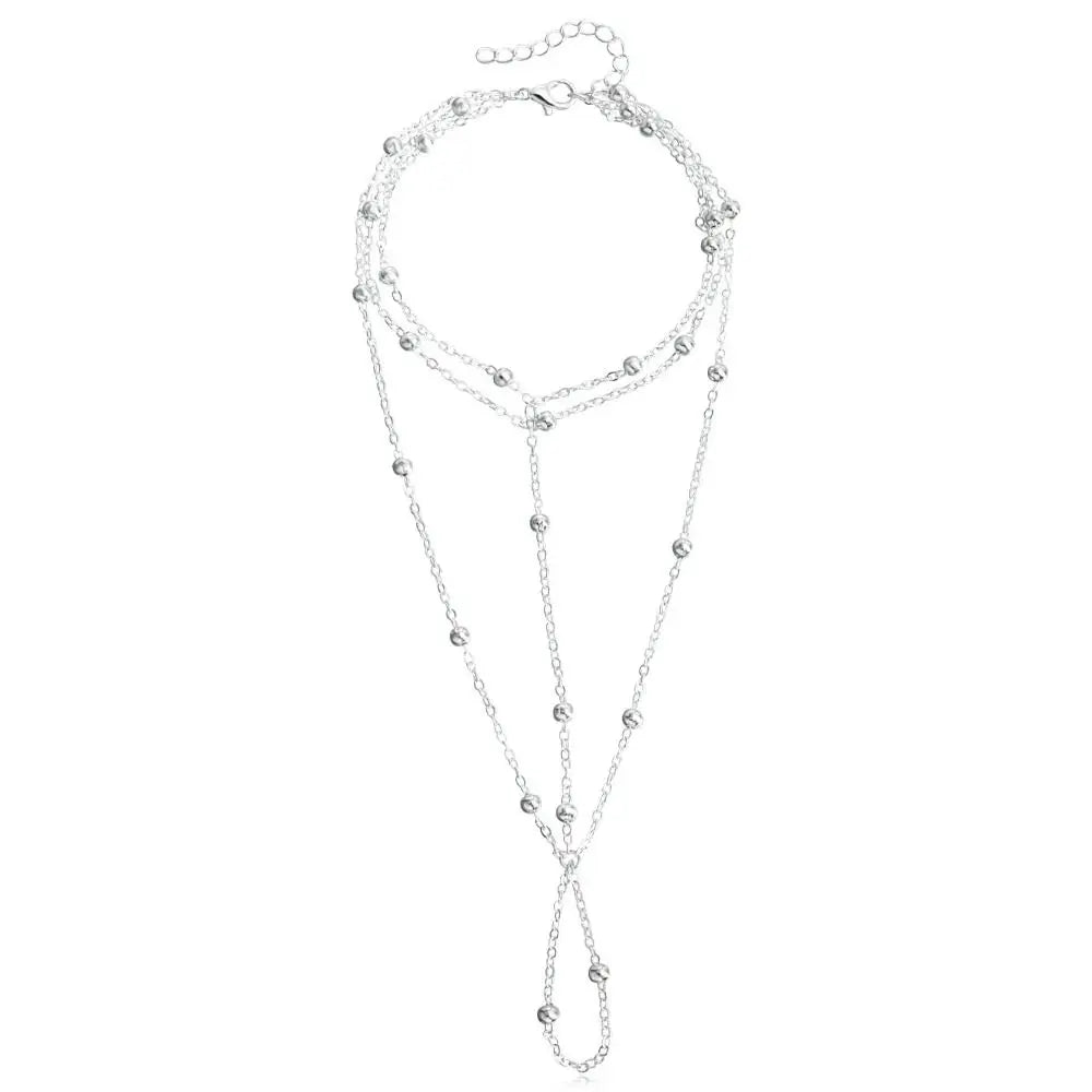 Fashion Anklet Bracelets for Women Summer Multilayer Mesh Tassel Toe Foot Jewelry Wedding Party Accessories