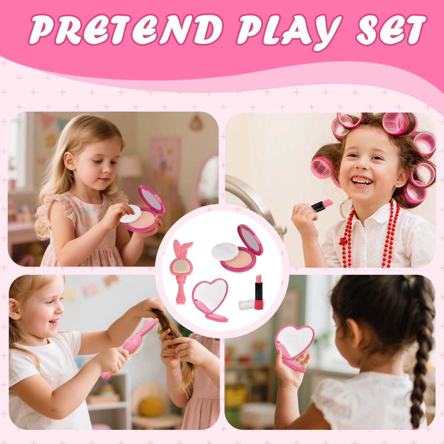 Princess Playset for Girls: Stylish Makeup Kit with Handbag, Phone, Wallet & Fake Cosmetics – Perfect Gift for Kids Aged 3+