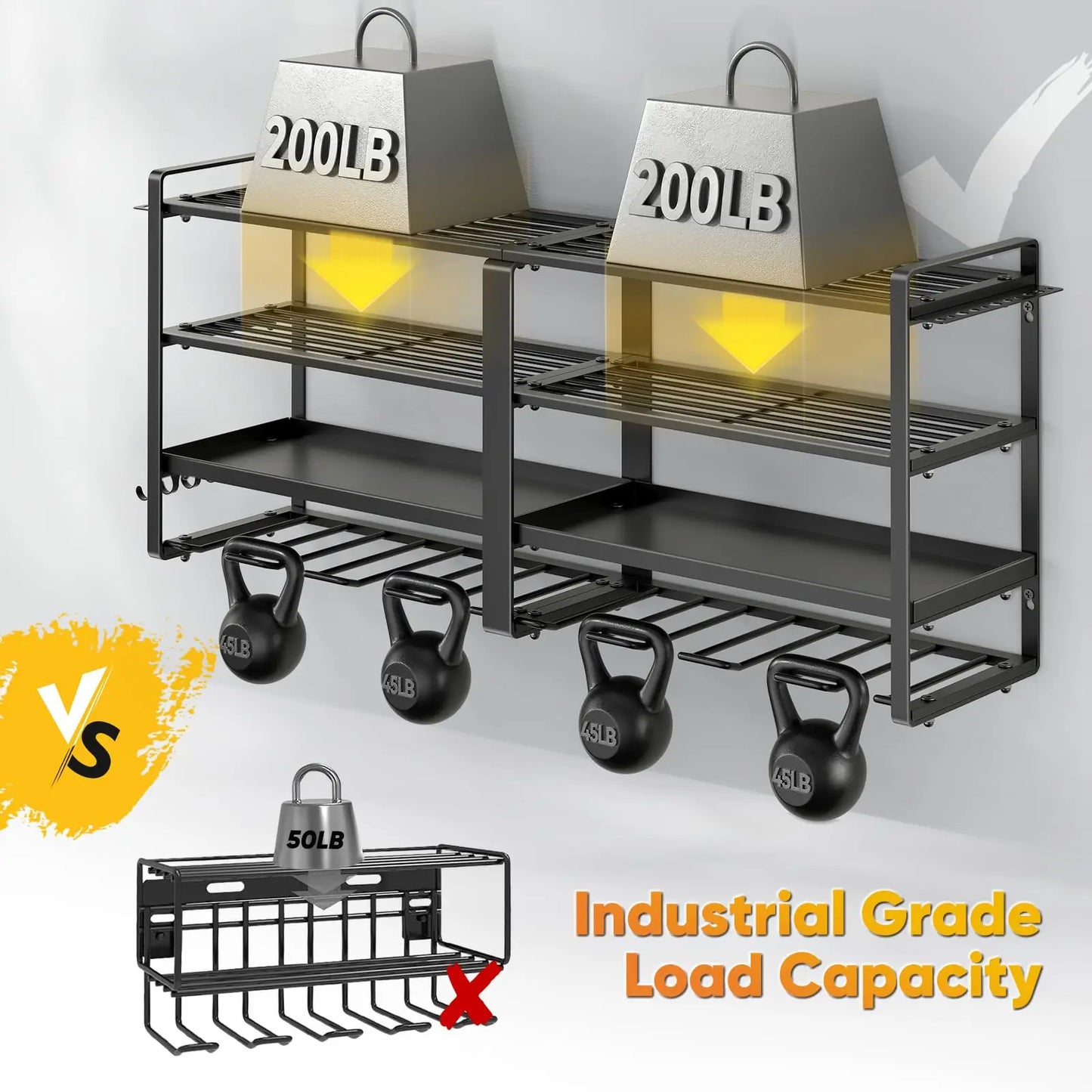 Power Tool Organizer Wall Mount, Extended Large Heavy Duty Drill Holder, 4 Layer Garage and Storage, Suitable Utility Racks