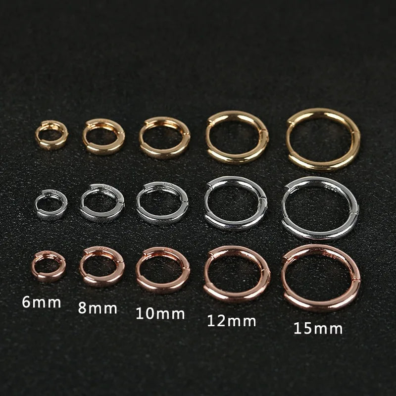 2pcs Fashion Hoop Earrings, Gold Color Tiny Cartilage Earrings Piercing Jewelry Trendy Female Hoops Earrings For Women Men