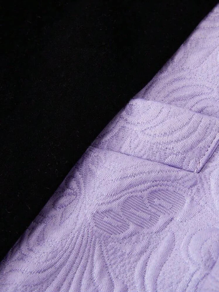 Men's three-piece floral jacquard slim-fitting suit set, including paisley pattern suit jacket, vest, and pants, suitable for ba