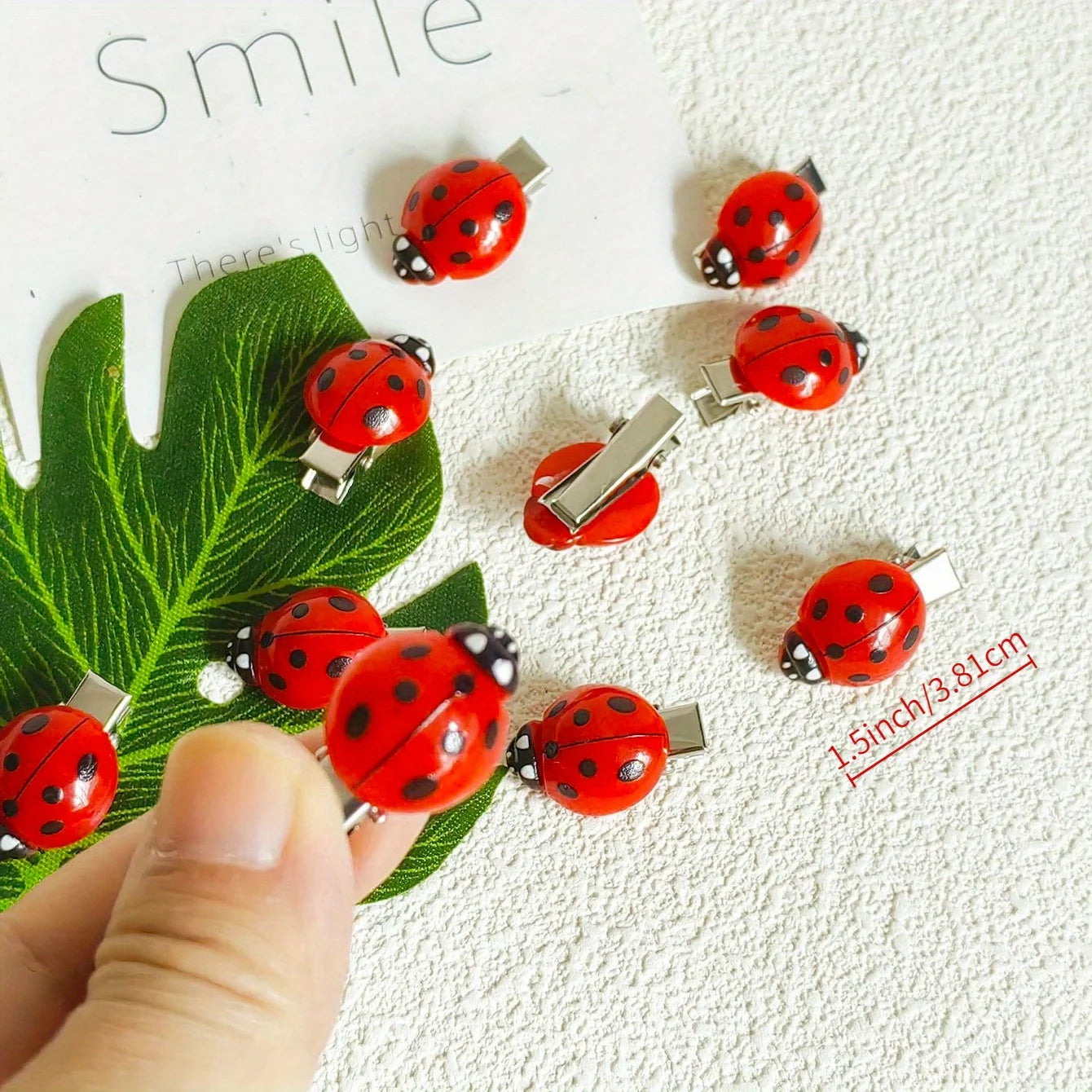 6pcs/set Ladybug Hair Clips, Red Hair Barrettes Non-Slip Hairpin Animal Hair Clips For Girls And Women, Girl Hair Accessories, I