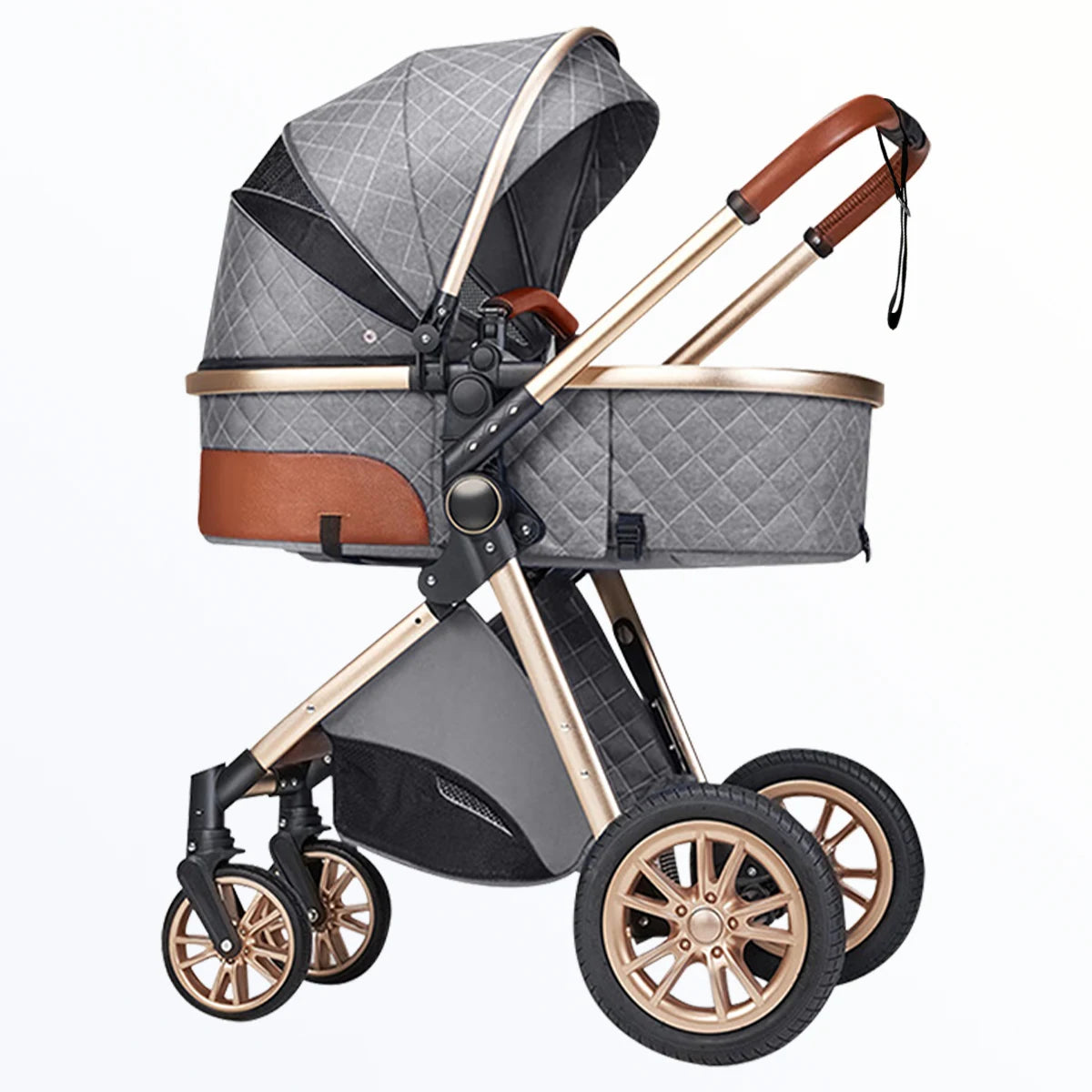 High landscape baby stroller, portable and foldable, a travel trolley that can be pushed in both directions